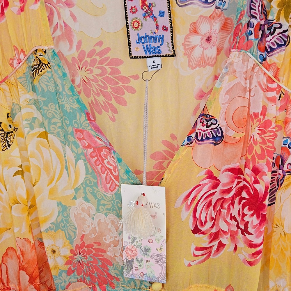 Johnny Was Maje Sleeveless Tiered Floral-Print Maxi Dress Small NEW Butterfly - Picture 5 of 12